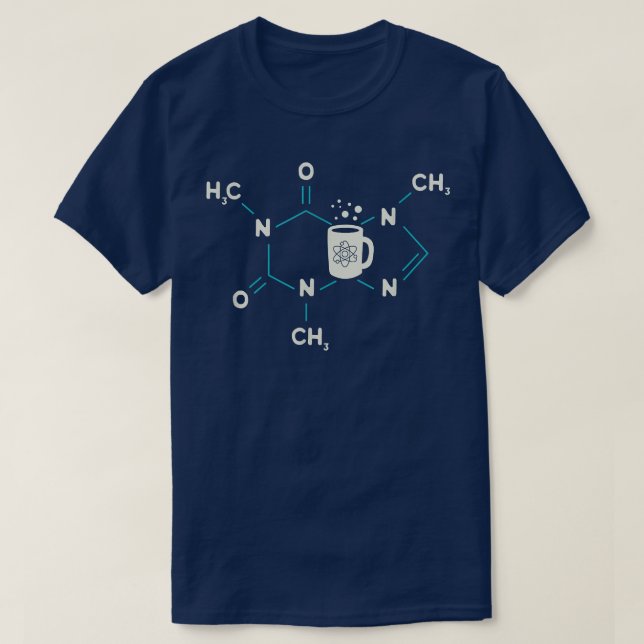 Coffee Chemistry Caffeine Molecule Structure Scien T-Shirt (Design Front)