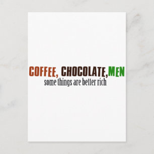 Coffee Chocolate Men Postcard