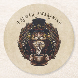 Coffee/ Chocolate wizard Round Paper Coaster