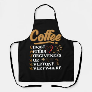 Coffee Christ Offers Forgiveness Christmas Faith C Apron