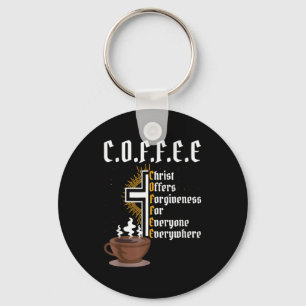 Coffee Christ Offers Forgiveness For Everyone Ever Key Ring
