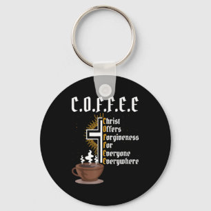 Coffee Christ Offers Forgiveness For Everyone Ever Key Ring