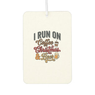 Coffee Christmas Beer Holiday Drinking Design Car Air Freshener