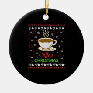 Coffee Christmas Ceramic Ornament