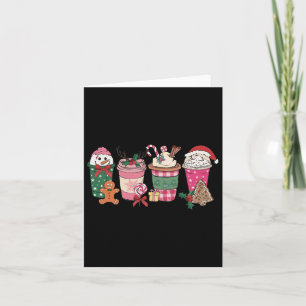 Coffee Christmas Gingerbread Pink Women Latte Cosy Card