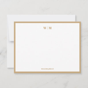 Coffee Classic Monogram Custom Couple Wedding Card