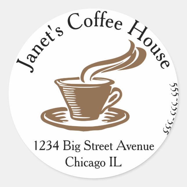 Coffee  classic round sticker (Front)