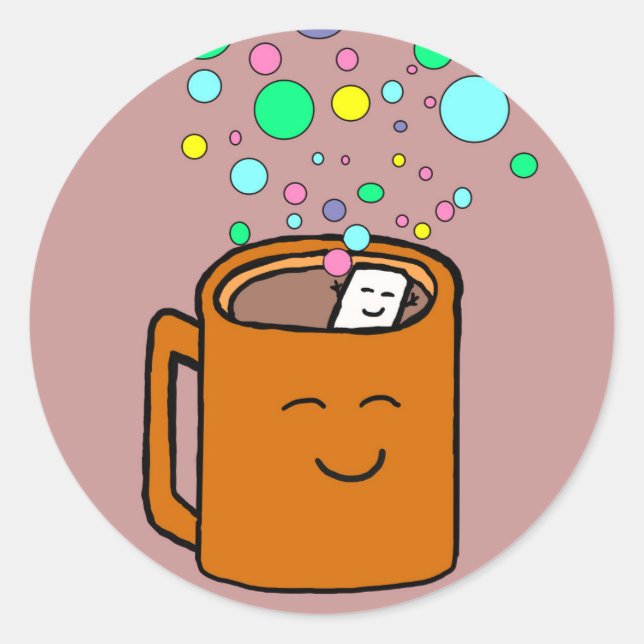 coffee classic round sticker (Front)