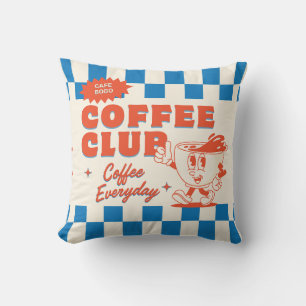 Coffee Club Cushion – Smiling Cartoon cup pillow