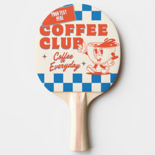 Coffee Club Custom text Retro Diner  Ping Pong Paddle