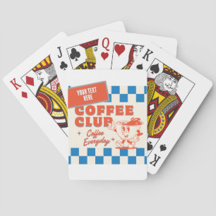 Coffee Club Custom text Retro Diner  Playing Cards