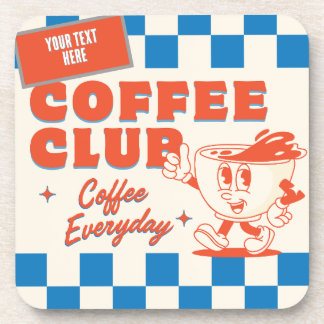 coffee club - retro diner 50s custom text coaster