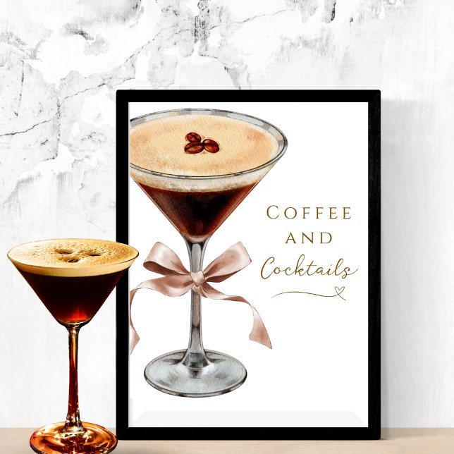 Coffee & Cocktails Espresso Martini Bridal Shower Poster (Creator Uploaded)