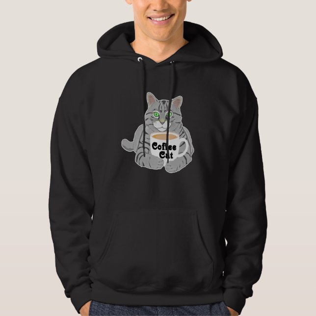Coffee  Coffee Cat Coffee Drinkers Cute Cat Hoodie (Front)