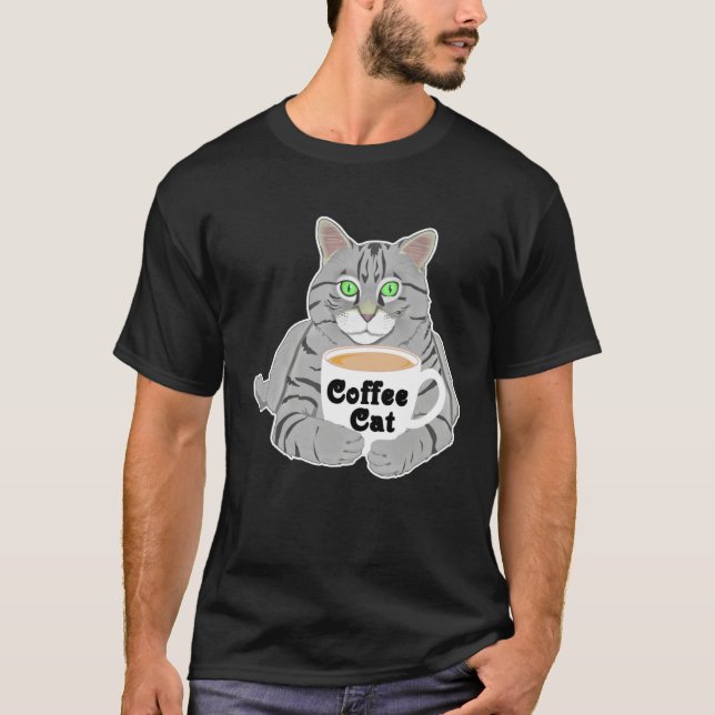 Coffee  Coffee Cat Coffee Drinkers Cute Cat T-Shirt (Front)