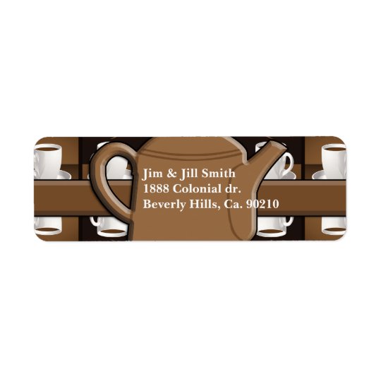 Coffee Coffee Coffee Mosaic Monogram Return Address Label