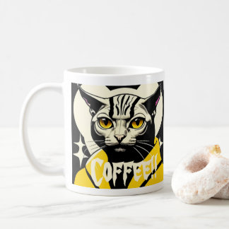 Coffee coffee mug with cat in a robe
