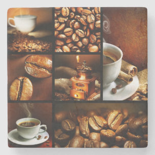 Coffee Collage 2 Stone Coaster
