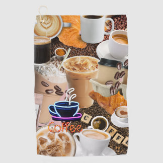 Coffee Collage Golf Towel