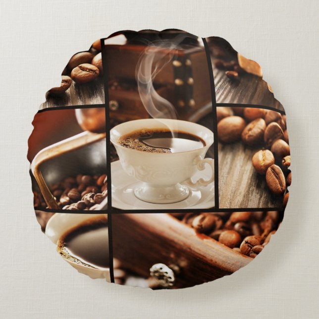 Coffee Collage Round Cushion (Front)