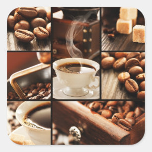 Coffee Collage Square Sticker