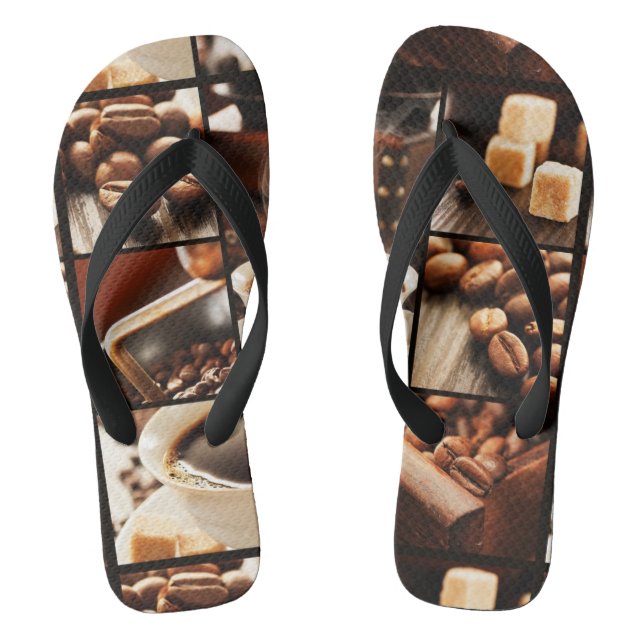Coffee Collage Thongs (Footbed)