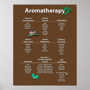 Coffee Coloured Aromatherapy Chart Poster