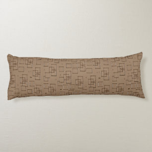 Coffee Coloured Squares Pattern Body Cushion
