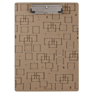 Coffee Coloured Squares Pattern Clipboard