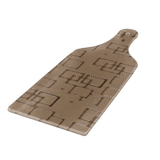 Coffee Coloured Squares Pattern Cutting Board