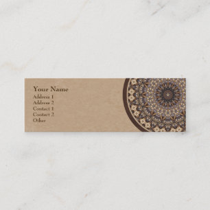 Coffee Colours Abstract Mandala Mini Business Card
