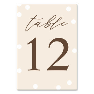 Coffee Colours Cute Baby Shower Table Number