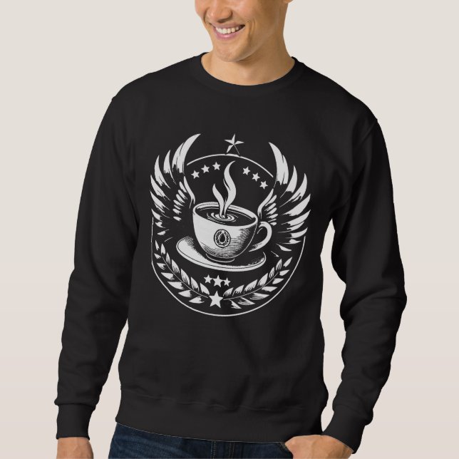Coffee Commander (white) Sweatshirt (Front)