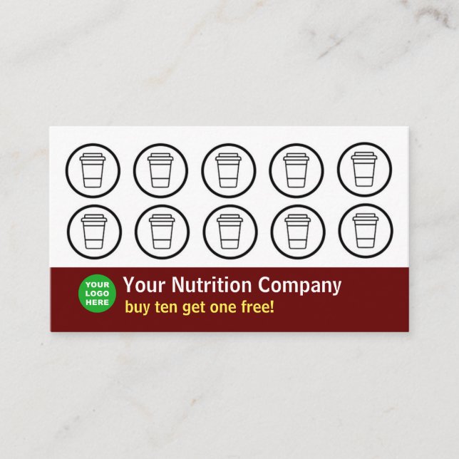 Coffee Company Punch Card Maroon (Front)