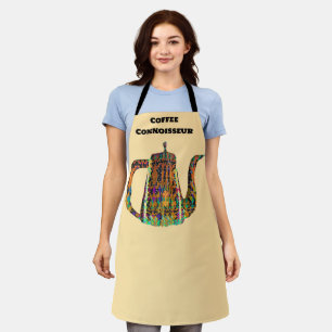 Coffee Connoisseur Floral Coffee Pot Chef Apron