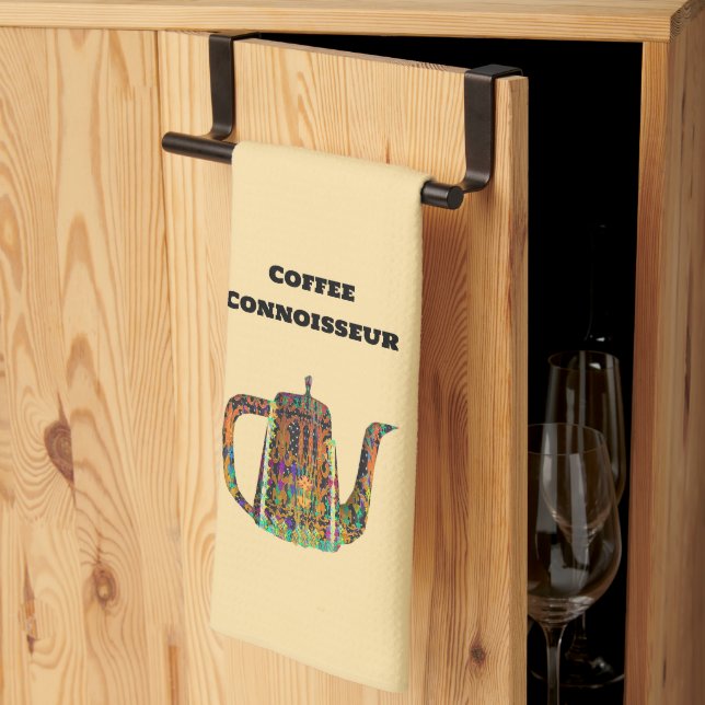 Coffee Connoisseur Floral Coffee Pot  Tea Towel (Thirds Fold)