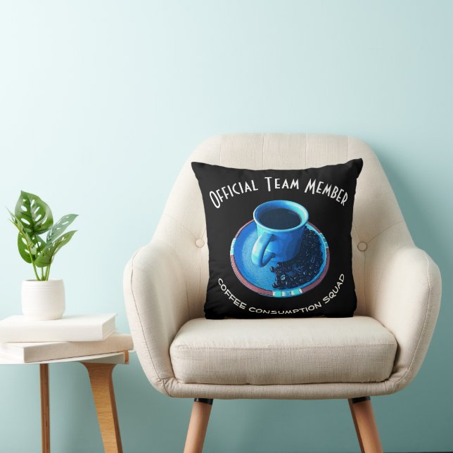 Coffee Consumption Squad | Blue Cup and Saucer Cushion (Chair)
