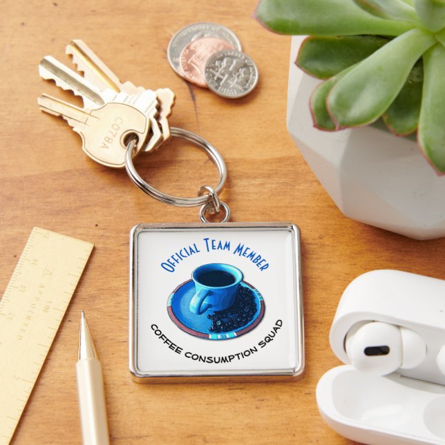 Coffee Consumption Squad Team Member Custom Key Ring (Desk)