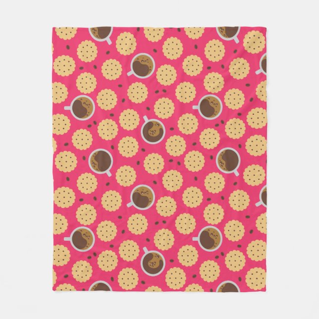 Coffee & Cookies Fleece Blanket (Front)