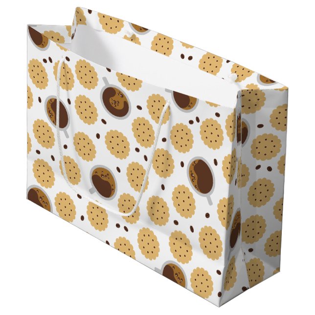 Coffee & Cookies Large Gift Bag (Front Angled)