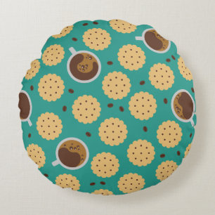 Coffee & Cookies Round Cushion