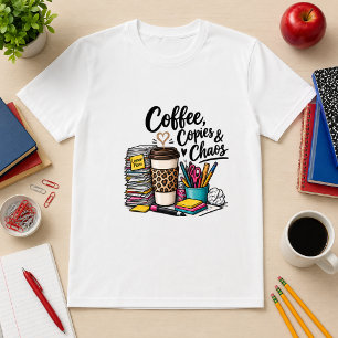 Coffee, Copies & Chaos Teacher Humour T-Shirt