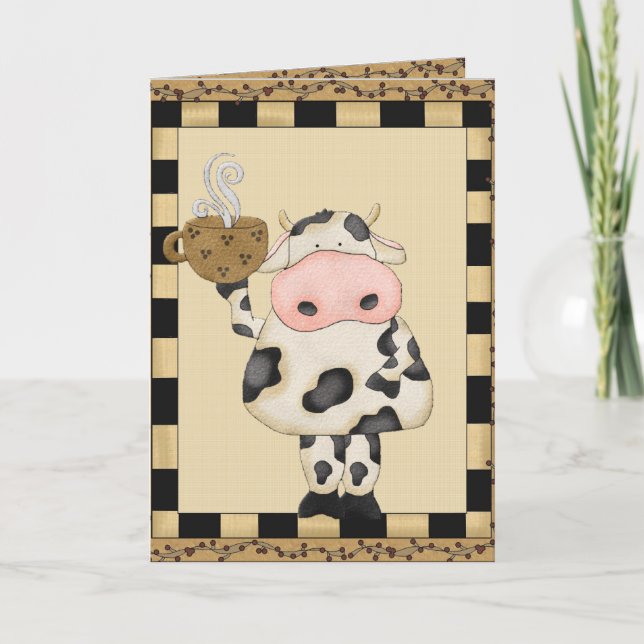 Coffee Cow add words greeting card (Front)