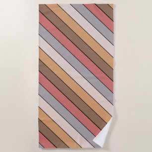 Coffee Cream Grey Dusty Rose On Watercolor Paper  Beach Towel