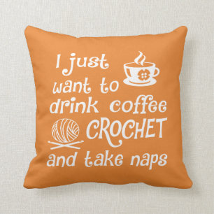 Coffee, Crochet and Naps Cushion