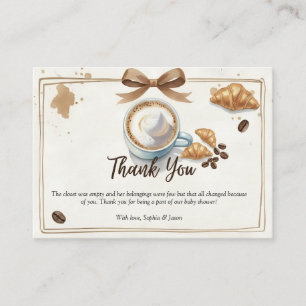 Coffee Croissant Thank You Card Bakery Baby Shower