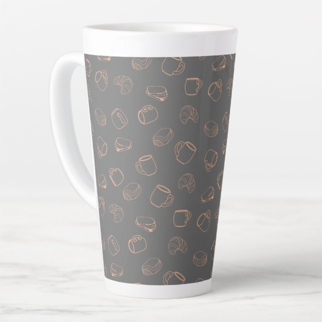 Coffee Croissants Latte Mug (Left Angle)