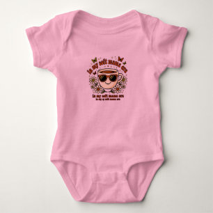 Coffee Cup and Daisies Baby Bodysuit