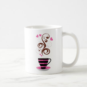 Coffee Cup, Arabica Coffee, Black Coffee, Hearts Mug