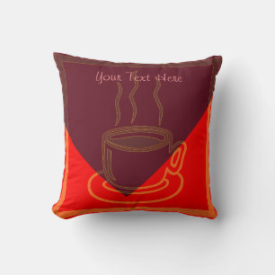 Coffee Cup Art Design Pillow